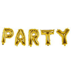 Fóliová balónová girlanda 'Party' zlatá (3 m)